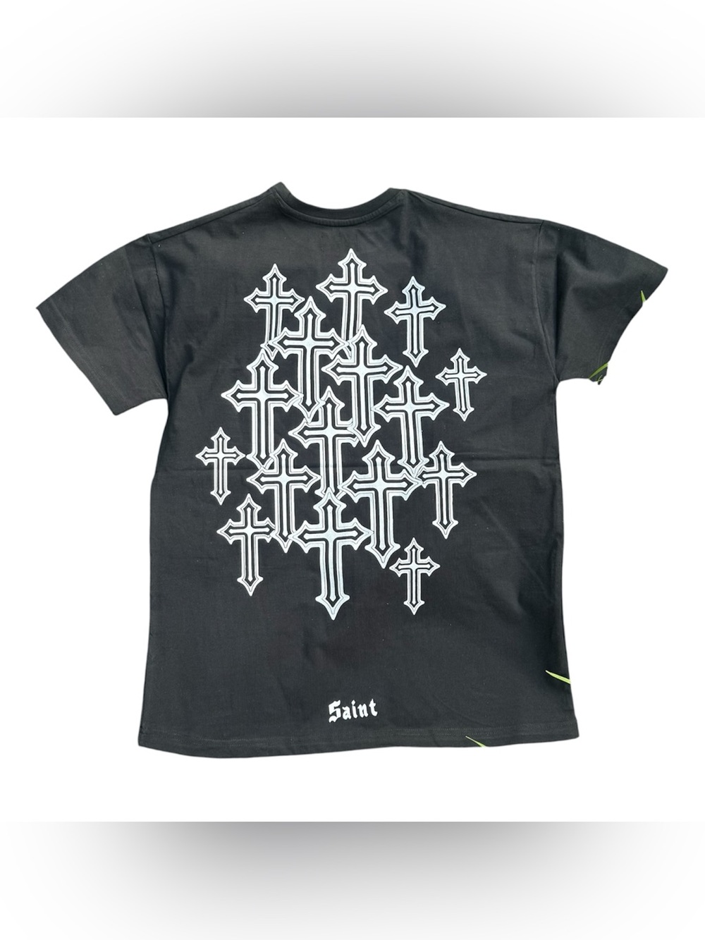 Fly By Night Mens Black Gothic Punk Cross Streetwear Graphic Tshirt Small